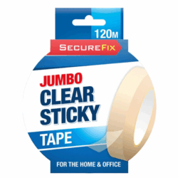 Jumbo Clear Sticky Tape 120m Clipstrip