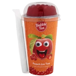 BUBBLE TEA PEACH WITH STRAWBERRY BOBA (12X350ML)