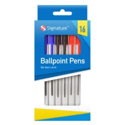Clear Barrel Ballpoint Pens 16pk