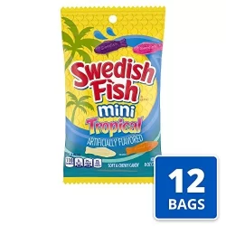 SWEDISH FISH Mini Tropical Soft & Chewy Candy (Pack of 12)