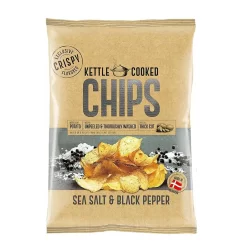 KETTLE COOKED CHIPS - BLACK PEPPER (8X150G)