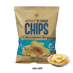 KETTLE COOKED CHIPS - SEA SALT (8X150G)